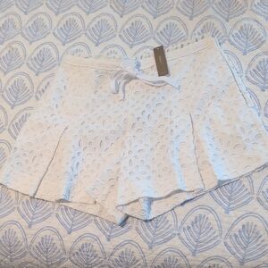White Eyelet Lace Shorts